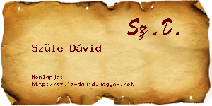 Szüle Dávid névjegykártya